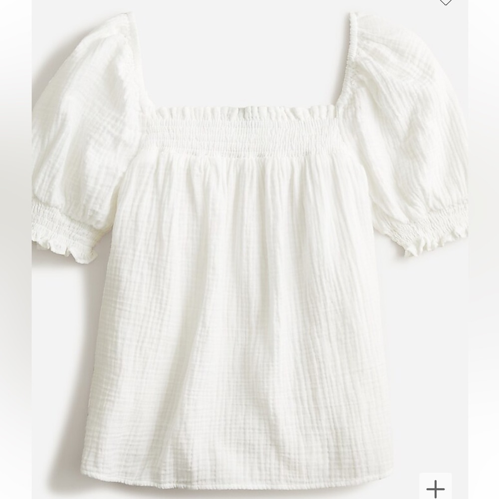 J crew square neck puffy sleeve top